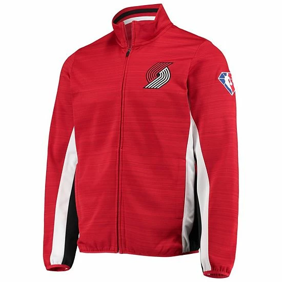 Men's G-III Sports By Carl Banks Red Portland Trail Blazers 75th Anniversary Power Forward Space-Dye Full-Zip Track Jacket 3 Men's G-III Sports By Carl Banks Red Portland Trail Blazers 75th Anniversary Power Forward Space-Dye Full-Zip Track Jacket - Image 3