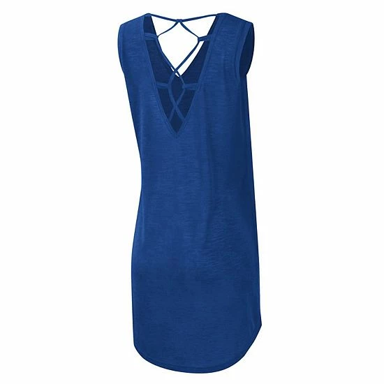 Women's G-III 4Her By Carl Banks Royal Texas Rangers Game Time Slub Beach V-Neck Cover-Up Dress 4 Women's G-III 4Her By Carl Banks Royal Texas Rangers Game Time Slub Beach V-Neck Cover-Up Dress - Image 4