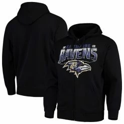 Men's G-III Sports By Carl Banks Black Baltimore Ravens Perfect Season Full-Zip Hoodie