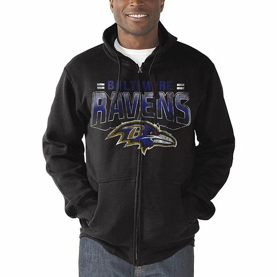 Men's G-III Sports By Carl Banks Black Baltimore Ravens Perfect Season Full-Zip Hoodie 5 Men's G-III Sports By Carl Banks Black Baltimore Ravens Perfect Season Full-Zip Hoodie - Image 5