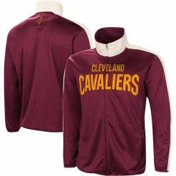 Men's G-III Sports By Carl Banks Wine/White Cleveland Cavaliers Zone Blitz Tricot Full-Zip Track Jacket