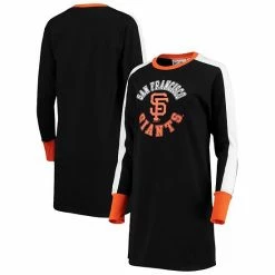 Women's G-III 4Her By Carl Banks Black San Francisco Giants Hurry Up Offense Long Sleeve Dress
