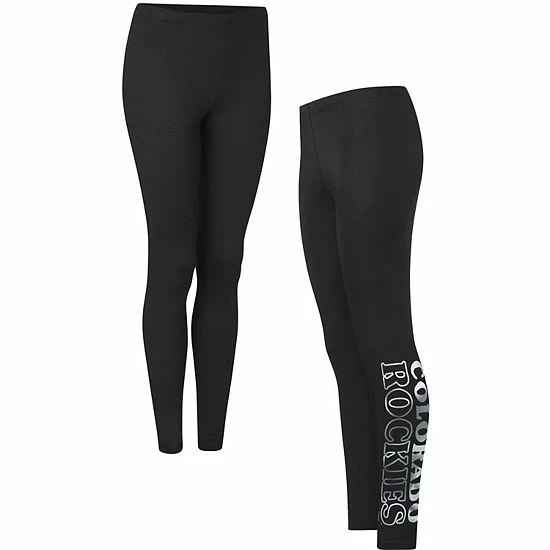 Women's G-III 4Her By Carl Banks Black Colorado Rockies Stadium Leggings 2 Women's G-III 4Her By Carl Banks Black Colorado Rockies Stadium Leggings - Image 2