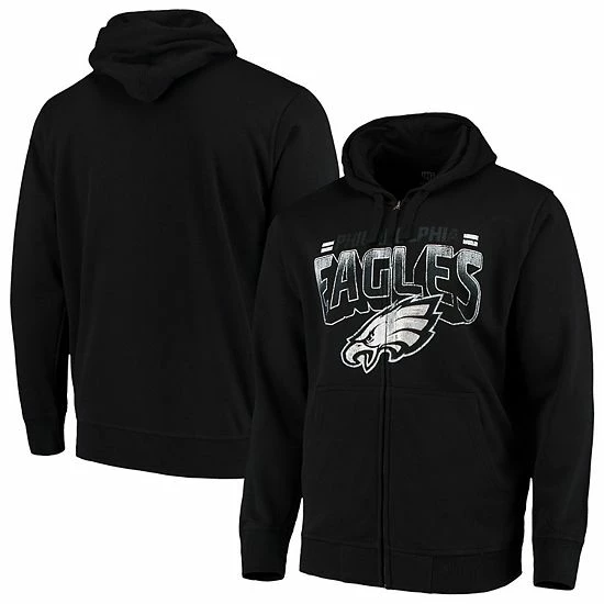 Men's G-III Sports By Carl Banks Black Philadelphia Eagles Perfect Season Full-Zip Hoodie 1 Men's G-III Sports By Carl Banks Black Philadelphia Eagles Perfect Season Full-Zip Hoodie