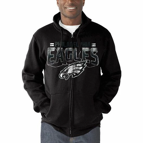 Men's G-III Sports By Carl Banks Black Philadelphia Eagles Perfect Season Full-Zip Hoodie 3 Men's G-III Sports By Carl Banks Black Philadelphia Eagles Perfect Season Full-Zip Hoodie - Image 3
