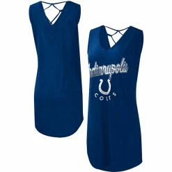 Women's G-III 4Her By Carl Banks Royal Indianapolis Colts Game Time Swim V-Neck Cover-Up Dress