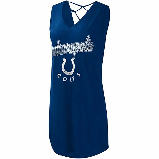 Women's G-III 4Her By Carl Banks Royal Indianapolis Colts Game Time Swim V-Neck Cover-Up Dress 3 Women's G-III 4Her By Carl Banks Royal Indianapolis Colts Game Time Swim V-Neck Cover-Up Dress - Image 3