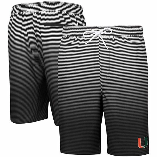 Men's G-III Sports By Carl Banks Black Miami Hurricanes Ocean Swim Trunks 2 Men's G-III Sports By Carl Banks Black Miami Hurricanes Ocean Swim Trunks - Image 2
