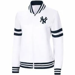 Women's G-III 4Her By Carl Banks White New York Yankees Pre-Game Full-Zip Track Jacket -G-III Sales Store unnamed file 3283