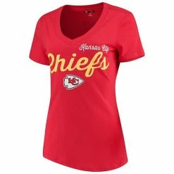 G-III Sales Store 44 Women's G-III 4Her By Carl Banks Red Kansas City Chiefs Post Season V-Neck T-Shirt