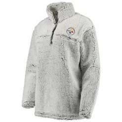 G-III Women's Gray Pittsburgh Steelers Sherpa Quarter-Zip Pullover Jacket -G-III Sales Store unnamed file 3301