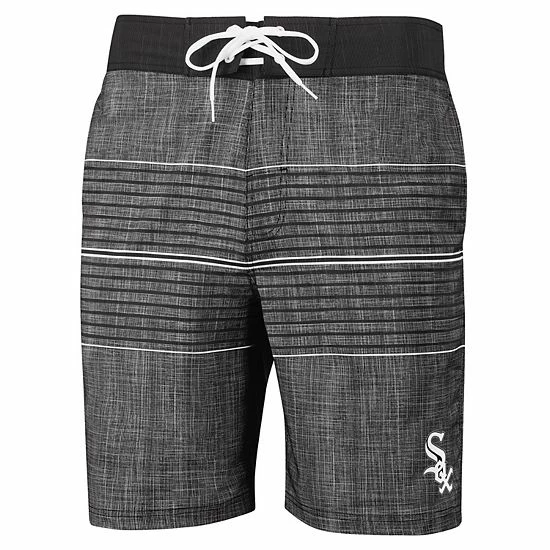 Men's G-III Sports By Carl Banks Charcoal Chicago White Sox Horizon Volley Swim Trunks 3 Men's G-III Sports By Carl Banks Charcoal Chicago White Sox Horizon Volley Swim Trunks - Image 3