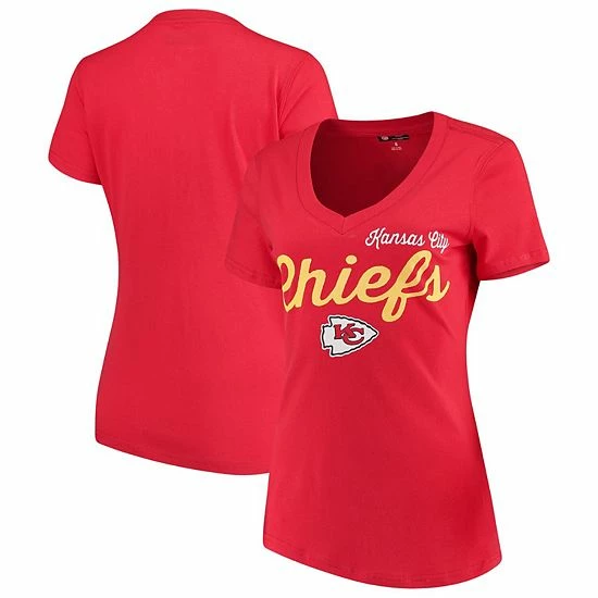 Women's G-III 4Her By Carl Banks Red Kansas City Chiefs Post Season V-Neck T-Shirt 2 Women's G-III 4Her By Carl Banks Red Kansas City Chiefs Post Season V-Neck T-Shirt - Image 2