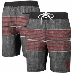 Men's G-III Sports By Carl Banks Charcoal Boston Red Sox Horizon Volley Swim Trunks