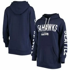 Women's G-III 4Her By Carl Banks College Navy Seattle Seahawks Extra Point Pullover Hoodie