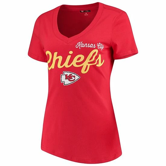 Women's G-III 4Her By Carl Banks Red Kansas City Chiefs Post Season V-Neck T-Shirt 3 Women's G-III 4Her By Carl Banks Red Kansas City Chiefs Post Season V-Neck T-Shirt - Image 3