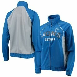 G-III Sales Store 10 Women's G-III 4Her By Carl Banks Blue/White Detroit Lions Backfield Raglan Full-Zip Track Jacket