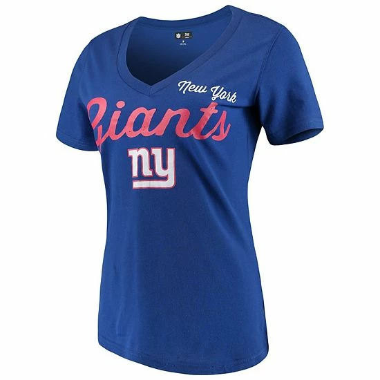 Women's G-III 4Her By Carl Banks Royal New York Giants Post Season V-Neck T-Shirt 1 Women's G-III 4Her By Carl Banks Royal New York Giants Post Season V-Neck T-Shirt