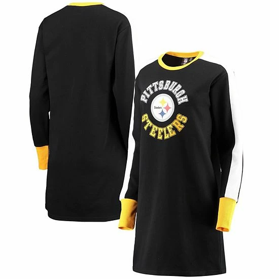 Women's G-III 4Her By Carl Banks Black Pittsburgh Steelers Hurry Up Offense T-Shirt Dress 2 Women's G-III 4Her By Carl Banks Black Pittsburgh Steelers Hurry Up Offense T-Shirt Dress - Image 2