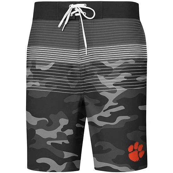 Men's G-III Sports By Carl Banks Black Clemson Tigers Wave Camo Swim Trunks 2 Men's G-III Sports By Carl Banks Black Clemson Tigers Wave Camo Swim Trunks - Image 2