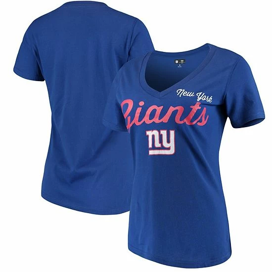 Women's G-III 4Her By Carl Banks Royal New York Giants Post Season V-Neck T-Shirt 2 Women's G-III 4Her By Carl Banks Royal New York Giants Post Season V-Neck T-Shirt - Image 2
