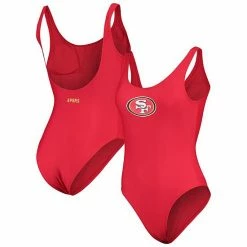 Women's G-III 4Her By Carl Banks Scarlet San Francisco 49ers Making Waves One-Piece Swimsuit
