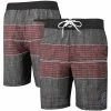 Men's G-III Sports By Carl Banks Charcoal Cleveland Guardians Horizon Volley Swim Trunks