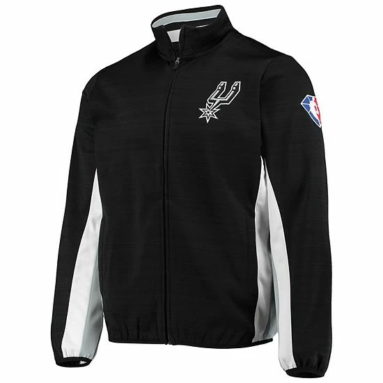 Men's G-III Sports By Carl Banks Black San Antonio Spurs 75th Anniversary Power Forward Space-Dye Full-Zip Track Jacket 3 Men's G-III Sports By Carl Banks Black San Antonio Spurs 75th Anniversary Power Forward Space-Dye Full-Zip Track Jacket - Image 3