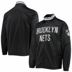 Men's G-III Sports By Carl Banks Black Brooklyn Nets Dual-Threat Tricot Full-Zip Track Jacket