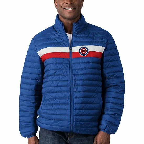 Men's G-III Sports By Carl Banks Royal Chicago Cubs Yard Line Quilted Full-Zip Jacket 1 Men's G-III Sports By Carl Banks Royal Chicago Cubs Yard Line Quilted Full-Zip Jacket