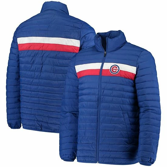 Men's G-III Sports By Carl Banks Royal Chicago Cubs Yard Line Quilted Full-Zip Jacket 2 Men's G-III Sports By Carl Banks Royal Chicago Cubs Yard Line Quilted Full-Zip Jacket - Image 2