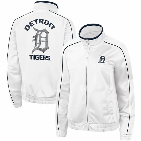 Women's G-III 4Her By Carl Banks White Detroit Tigers Gamer Full-Zip Track Jacket 2 Women's G-III 4Her By Carl Banks White Detroit Tigers Gamer Full-Zip Track Jacket - Image 2