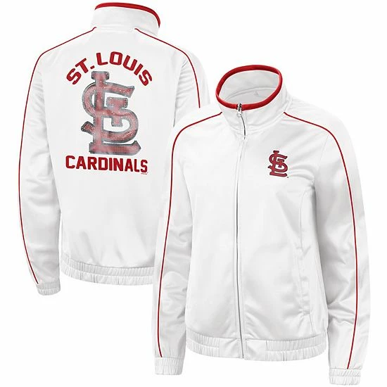 Women's G-III 4Her By Carl Banks White St. Louis Cardinals Gamer Full-Zip Track Jacket 1 Women's G-III 4Her By Carl Banks White St. Louis Cardinals Gamer Full-Zip Track Jacket