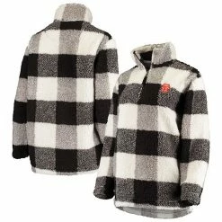 Women's G-III Sports By Carl Banks Black/Gray San Francisco Giants Sherpa Plaid Quarter-Zip Jacket