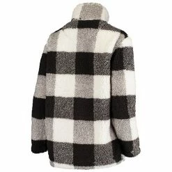 Women's G-III Sports By Carl Banks Black/Gray San Francisco Giants Sherpa Plaid Quarter-Zip Jacket -G-III Sales Store unnamed file 3831