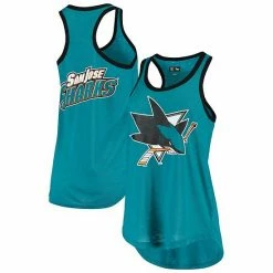 Women's G-III 4Her By Carl Banks Teal San Jose Sharks Team Color Tater Tank Top