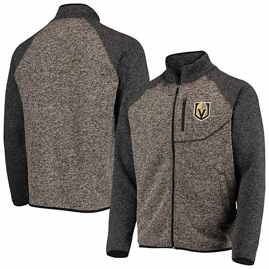 Men's G-III Sports By Carl Banks Charcoal/Black Vegas Golden Knights Switchback Transitional Raglan Full-Zip Jacket 2 Men's G-III Sports By Carl Banks Charcoal/Black Vegas Golden Knights Switchback Transitional Raglan Full-Zip Jacket - Image 2