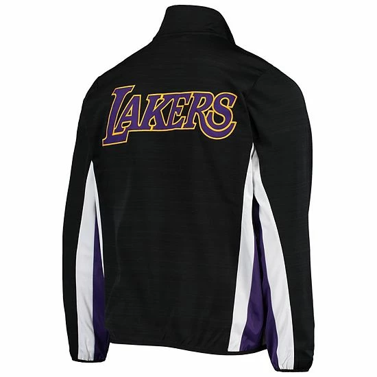 Men's G-III Sports By Carl Banks Black Los Angeles Lakers 75th Anniversary Power Forward Space-Dye Full-Zip Track Jacket 4 Men's G-III Sports By Carl Banks Black Los Angeles Lakers 75th Anniversary Power Forward Space-Dye Full-Zip Track Jacket - Image 4