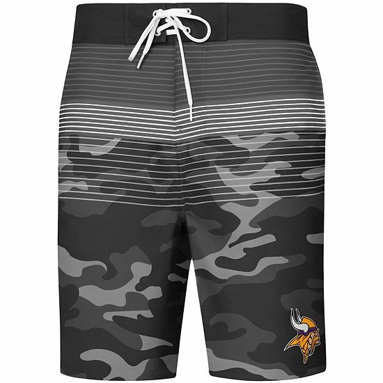 Men's G-III Sports By Carl Banks Black Minnesota Vikings Wave Swim Trunks 3 Men's G-III Sports By Carl Banks Black Minnesota Vikings Wave Swim Trunks - Image 3