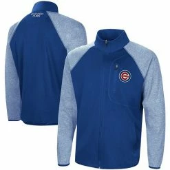 Men's G-III Sports By Carl Banks Royal Chicago Cubs Freestyle Transitional Raglan Full-Zip Jacket