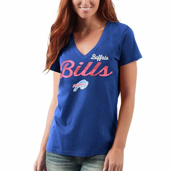 Women's G-III 4Her By Carl Banks Royal Buffalo Bills Post Season V-Neck T-Shirt 5 Women's G-III 4Her By Carl Banks Royal Buffalo Bills Post Season V-Neck T-Shirt - Image 5