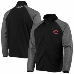 Men's G-III Sports By Carl Banks Black Cincinnati Reds Freestyle Transitional Raglan Full-Zip Jacket