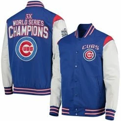 Men's G-III Sports By Carl Banks Royal/Red Chicago Cubs Complete Game Commemorative Full-Snap Jacket