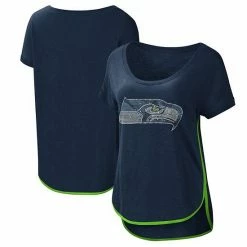 Women's G-III 4Her By Carl Banks College Navy Seattle Seahawks Rookie Scoop Neck T-Shirt
