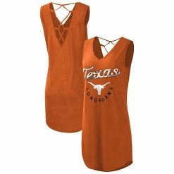Women's G-III 4Her By Carl Banks Texas Orange Texas Longhorns Game Time Burnout Cover-Up V-Neck Dress