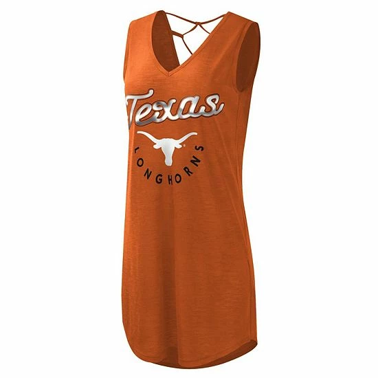 Women's G-III 4Her By Carl Banks Texas Orange Texas Longhorns Game Time Burnout Cover-Up V-Neck Dress 2 Women's G-III 4Her By Carl Banks Texas Orange Texas Longhorns Game Time Burnout Cover-Up V-Neck Dress - Image 2
