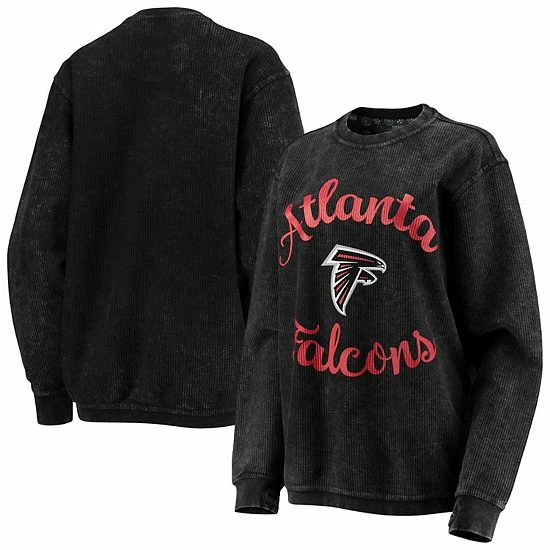 Women's G-III 4Her By Carl Banks Black Atlanta Falcons Comfy Cord Pullover Sweatshirt 1 Women's G-III 4Her By Carl Banks Black Atlanta Falcons Comfy Cord Pullover Sweatshirt