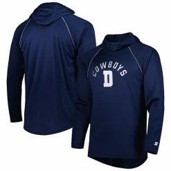 Men's G-III Sports By Carl Banks Navy Dallas Cowboys Retro Joe Raglan Long Sleeve Hoodie T-Shirt