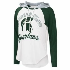 Women's G-III 4Her By Carl Banks White/Green Michigan State Spartans From The Sideline Raglan Hoodie Long Sleeve T-Shirt 6 Women's G-III 4Her By Carl Banks White/Green Michigan State Spartans From The Sideline Raglan Hoodie Long Sleeve T-Shirt -G-III Sales Store unnamed file 4240