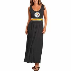 Women's G-III 4Her By Carl Banks Black Pittsburgh Steelers Game Over Maxi Dress